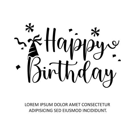 Premium Vector | Happy birthday banner black and white promotion social ...