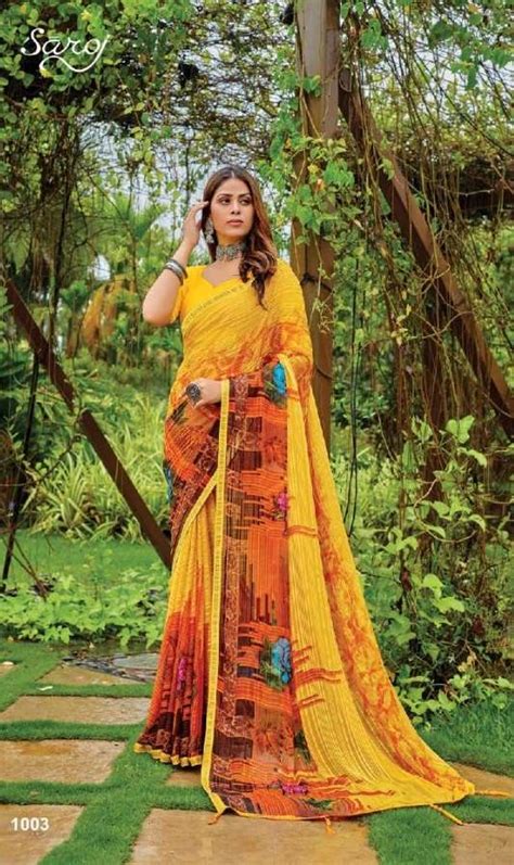 Saroj Instagram Catalog Georgette Wear Designer Sarees