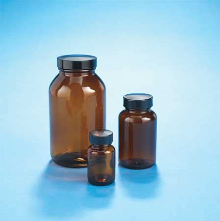 Kimble Chase Bottle, Wide Mouth, 1000mL, Amber, PK12 5223253V-21 | Zoro