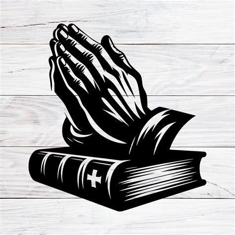 Praying Hands With Bible Clipart Svg, Dxf, Png, Jpg, Christian Faith ...