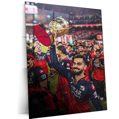 Cricket Metal Poster |🔥 Virat Kohli RCB Wins IPL Trophy 2025 – Histori ...