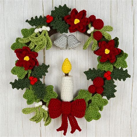 crochet christmas wreath coaster