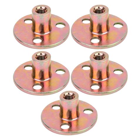 5Pcs Flange Nut M6 / M8 / M10 Brad Hole Tee Nut Galvanized Iron Round ...