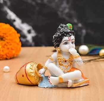 Archna Handicraft Polyresin Krishna Makhan Chor Laddu Gopal Murti Idol ...