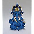 Buy Gold Art India Blue Terracotta Ganesh Idol for Car Dashboard Small ...