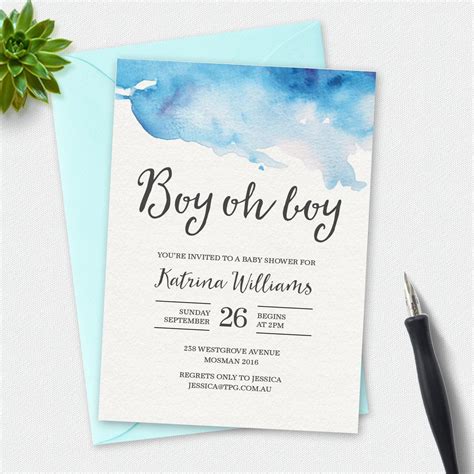Boy Baby Shower Free Printable Invitations