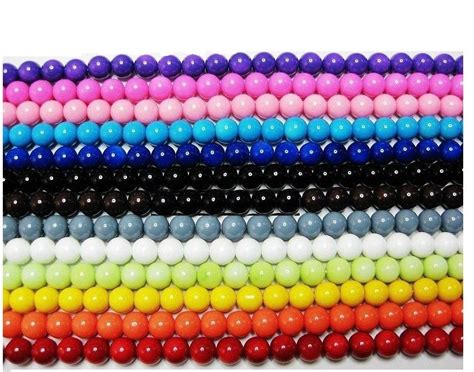 Goelx Glass Beads 10 Lines Strings Different Colors Set 250 Beads for ...