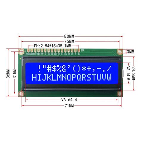 ThinkRobotics 1602 2004 LCD Display Module with HD44780 Controller and ...