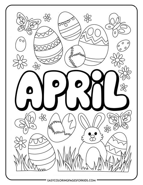 April Coloring Pages (5 Free PDF Printable Pages) - Easy Coloring Pages ...