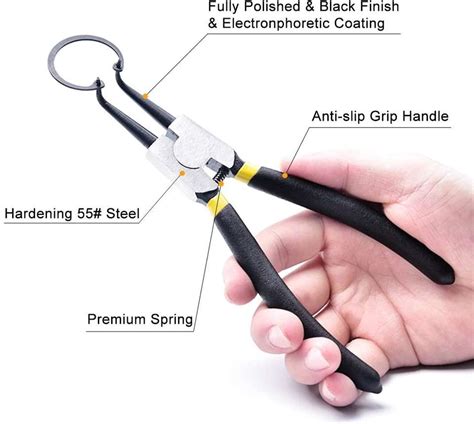 GSK Cut 4 Pack 7 inch Snap Ring Pliers Set Heavy Duty Internal ...