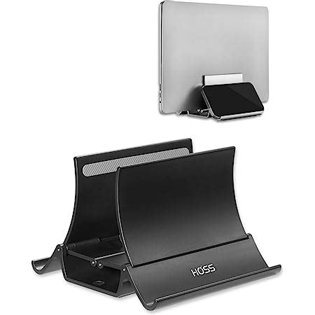 AmazonBasics Vertical Laptop Stand with Adjustable Dock and Dual Slots ...