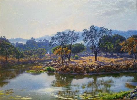 "Village Ghodbander": Blue Oil Painting by Sanjay Sarfare | ArtZolo.com