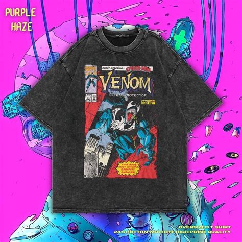 Purple Haze "Venom" Oversized T-Shirt | Stone Wash | Venom Shirt ...