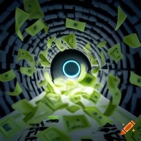 Visual representation of tunnel vision concept with currency on Craiyon