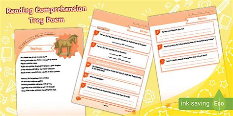 Year 3 Poetry Reading Comprehension Activity | Parents