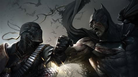 Batman vs Deathstroke: Epic 4K DC Comics Showdown Wallpaper