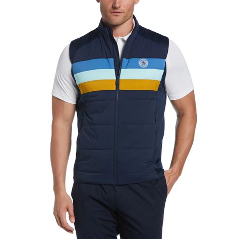 Original Penguin Mens Sleeveless Full Zip 70s Insulated Golf Vest - BL ...