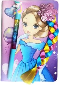 MEENAMMA Cinderella Diary With Unicorn Glitter Gel Pen A5 Diary Ruled ...