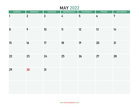 May 2022 Calendars | Calendar Quickly