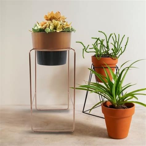 Kraft Seeds by 10CLUB Dual Tone Modern Metal Plant Stand with Planter ...