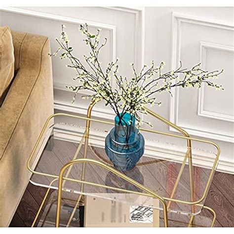 XOUVY Sofa Side Table Glass Corner Table Mobile | Ubuy India