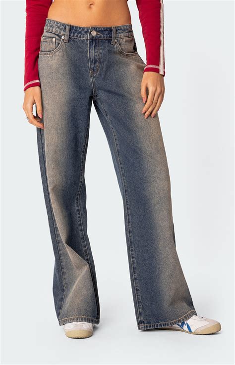 Edikted Raelynn Washed Low Rise Jeans | Pacsun