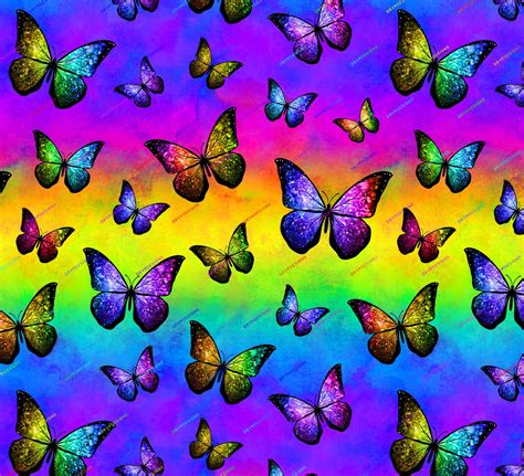Rainbow Butterfly Wallpaper Vibrant Floral Butterfly Wallpaper Free