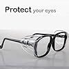 Korty 3 Pairs Eye Glasses Side Shields, Flexible Slip On Side Shields ...