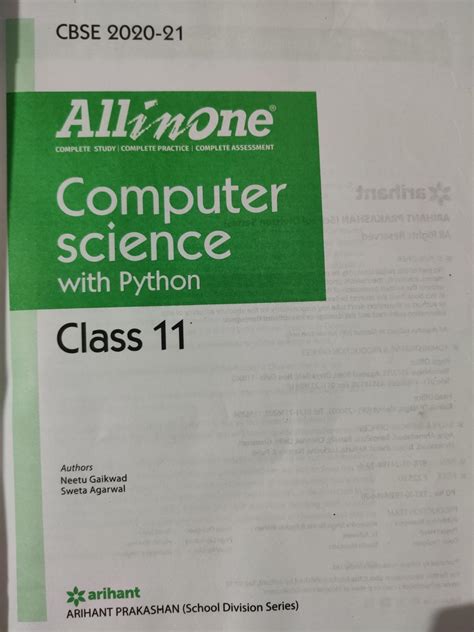All In One COMPUTER SCIENCE With PYTHON CBSE Class 11th : Amazon.in: Books