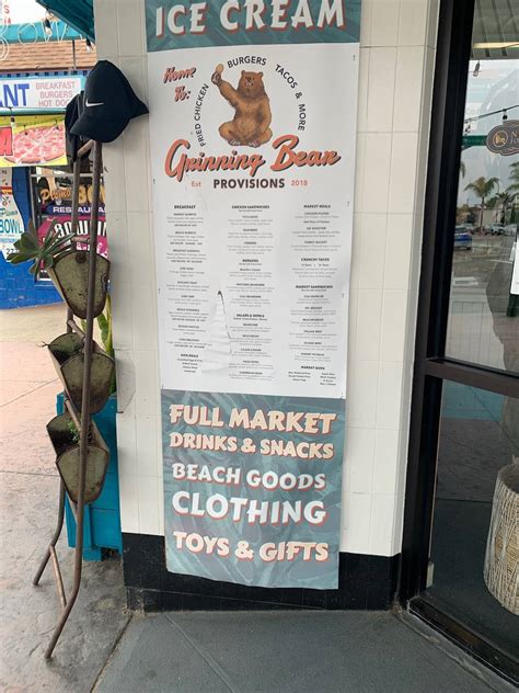 Menu at The Grinning Bear restaurant, Pismo Beach