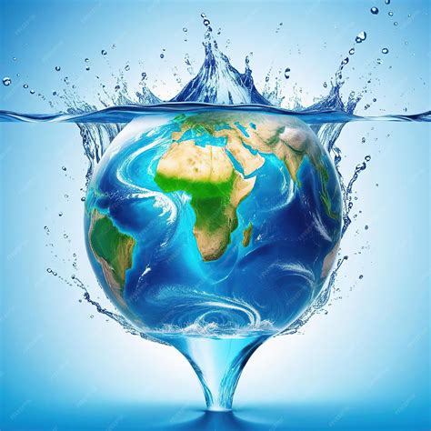 Premium Photo | Ecology concept with planet Earth in water splashes ...