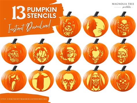 Horror movie pumpkin stencil – Artofit