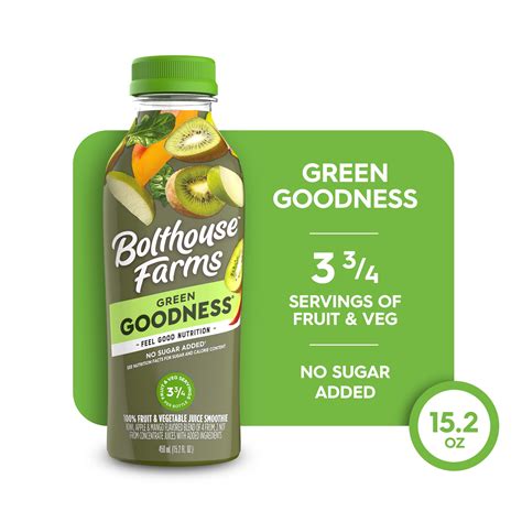 Bolthouse Farms Fruit Juice Smoothie, Green Goodness, 15.2 fl. oz ...