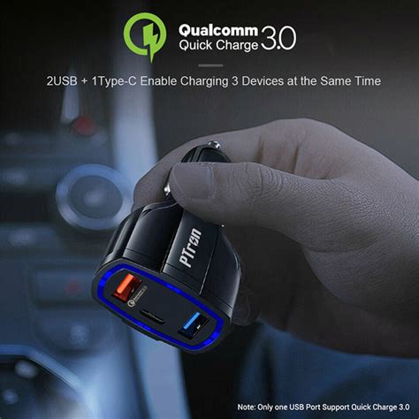 PTron Bullet Pro Quick Charge 3.0, 36W, 3 Port USB Smart Car Charger f ...