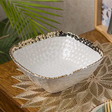 Antique Off White Ceramic Square Serving Dish - 13 x 13 x 6CM ...