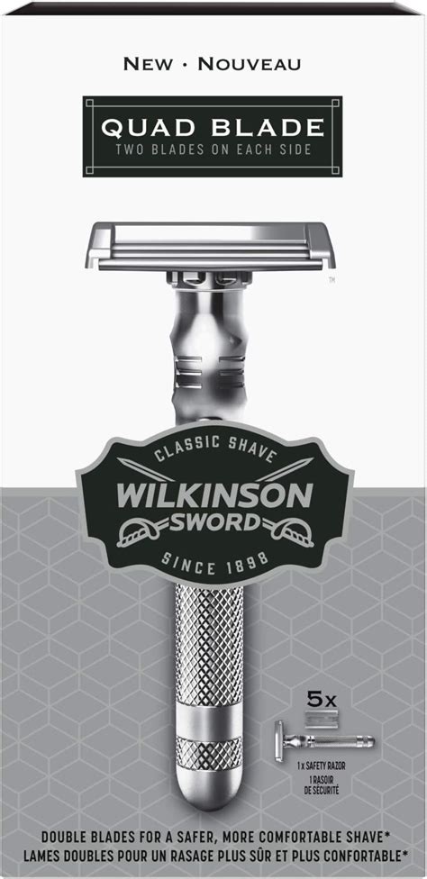Wilkinson Sword Quad Blade Razor for Men With 5 Quad Blade Razor ...