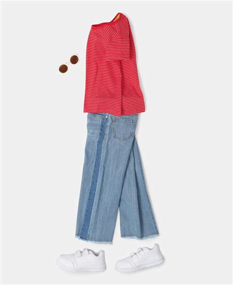 Buy Girl's Super Combed Cotton Striped Short Sleeve T-Shirt - Rio Red ...