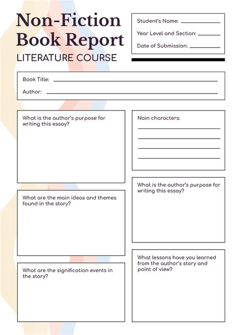 Writing Book Report Forms Book Reports Template For Any Book
