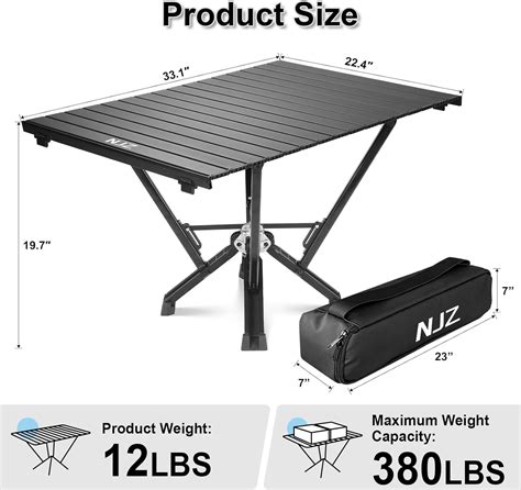 NJZ Folding Outdoor Camping Table, Aluminum Roll-Up Top India | Ubuy
