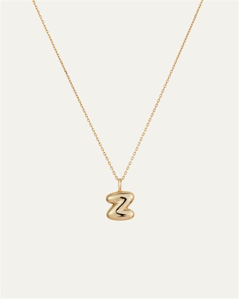 14K Gold Bubble Letter Necklace - Z | JENNY BIRD