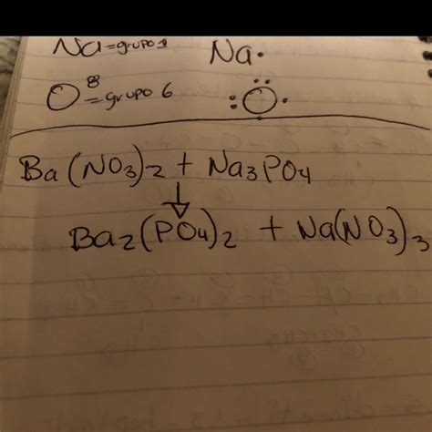 solución de balanceo de ecuaciones por tanteo: Ba(No3)2+Na3PO4 Ba2(PO4 ...