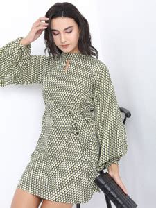 Tokyo Talkies Women Wrap Green Above Knee/Mid Thigh Length Dress - Buy ...