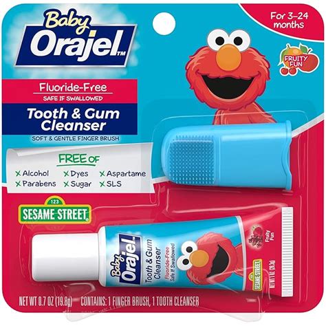Orajel Baby Tooth & Gum Cleanser Sesame Street Mixed Fruit - 0.7 oz ...