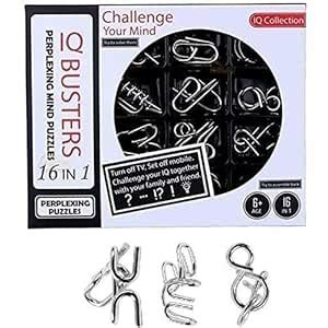 Sarjudas Enterprise Steel Metal Shapes Puzzle Games 16 in 1 Wire ...