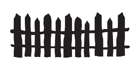 Vector black fence silhouette isolated on white black fence for house ...