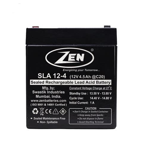 ZEN 12-4 12V 4Ah SMF VRLA Rechargeable Battery for Spray Pumps ...