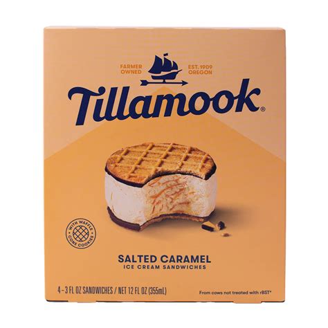 Tillamook Salted Caramel Ice Cream Sandwiches - Shop Cones & sandwiches ...