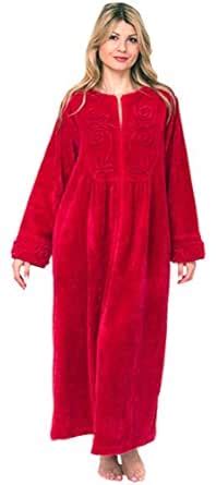 Bath & Robes Women's Chenille Full Length 100% Cotton Robe 2X Cherry ...