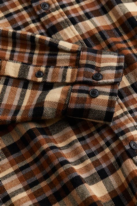 Men’s Brown/plaid Loose Fit Flannel Shirt | H&M CA