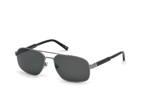 Buy MONTBLANC | UV Protected Lens for Men | shiny gumetal/smoke Frame ...